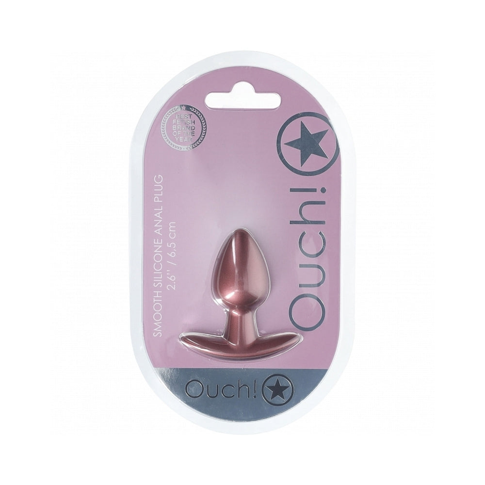 Ouch! Smooth Silicone Anal Plug Small 2.6 inches Rose Gold