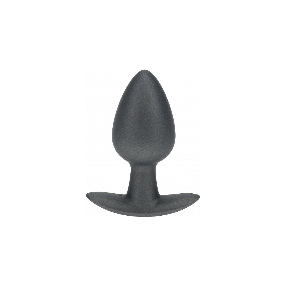 Ouch! Smooth Silicone Anal Plug Medium 3.1 inches Gun Metal
