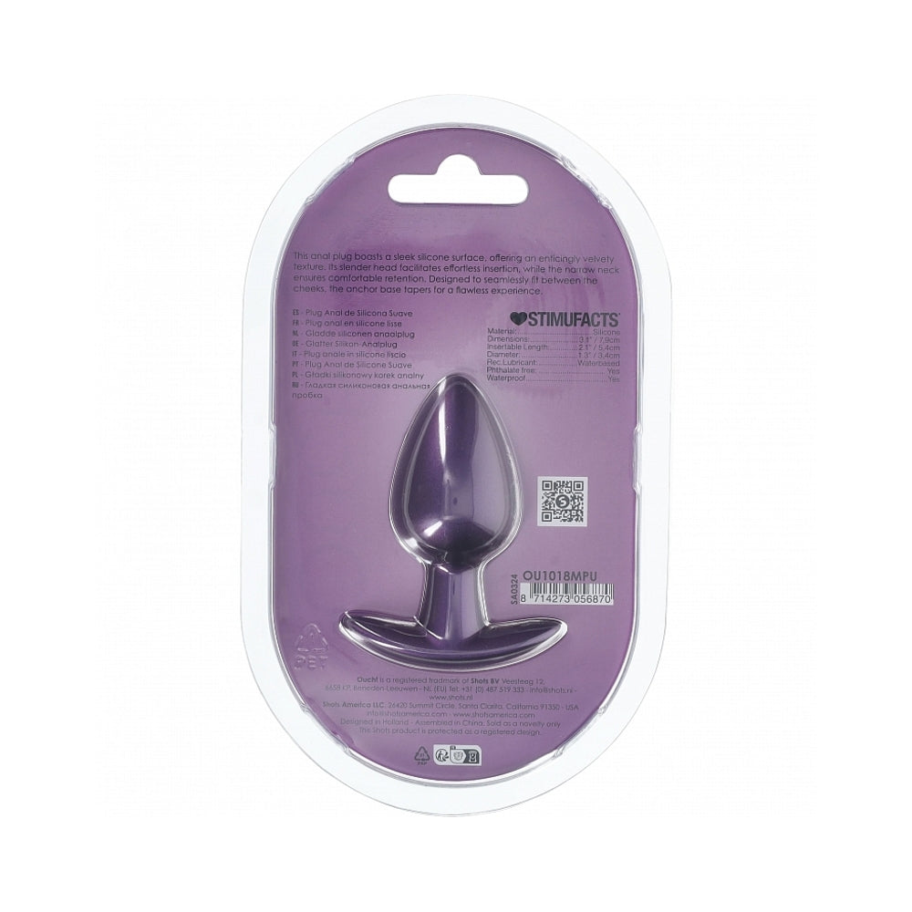 Ouch! Smooth Silicone Anal Plug Medium 3.1 inches Metallic Purple