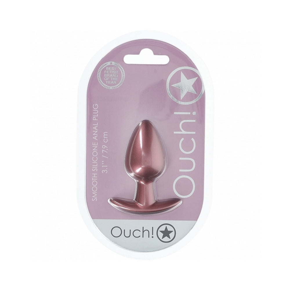 Ouch! Smooth Silicone Anal Plug Medium 3.1 inches Rose Gold