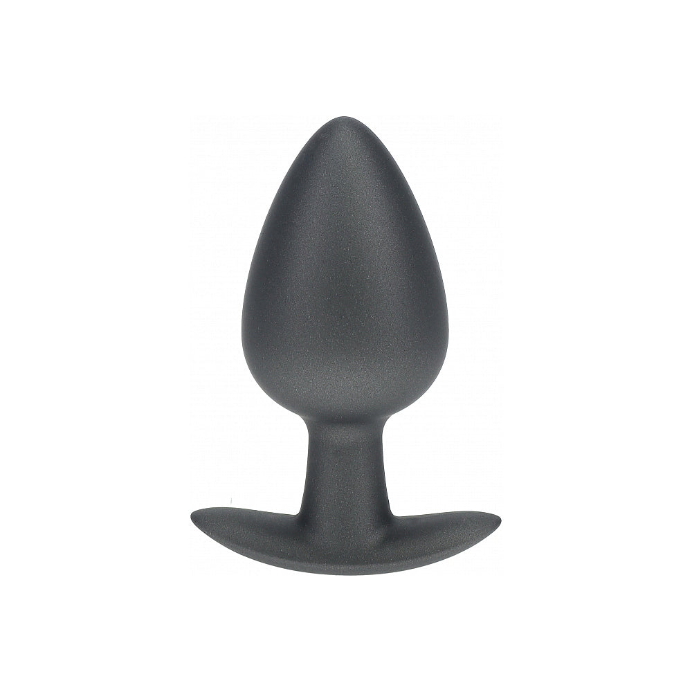 Ouch! Smooth Silicone Anal Plug Large 3.5 inches Gun Metal