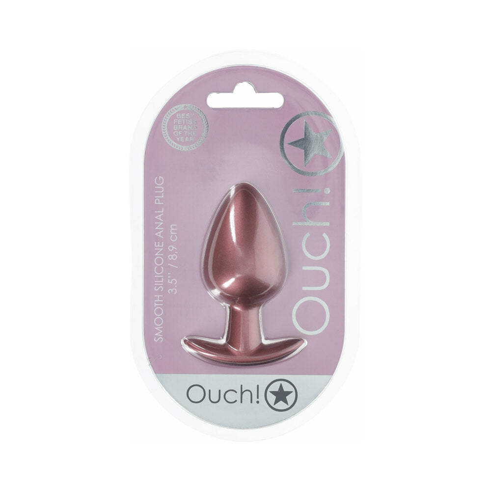 Ouch! Smooth Silicone Anal Plug Large 3.5 inches Rose Gold