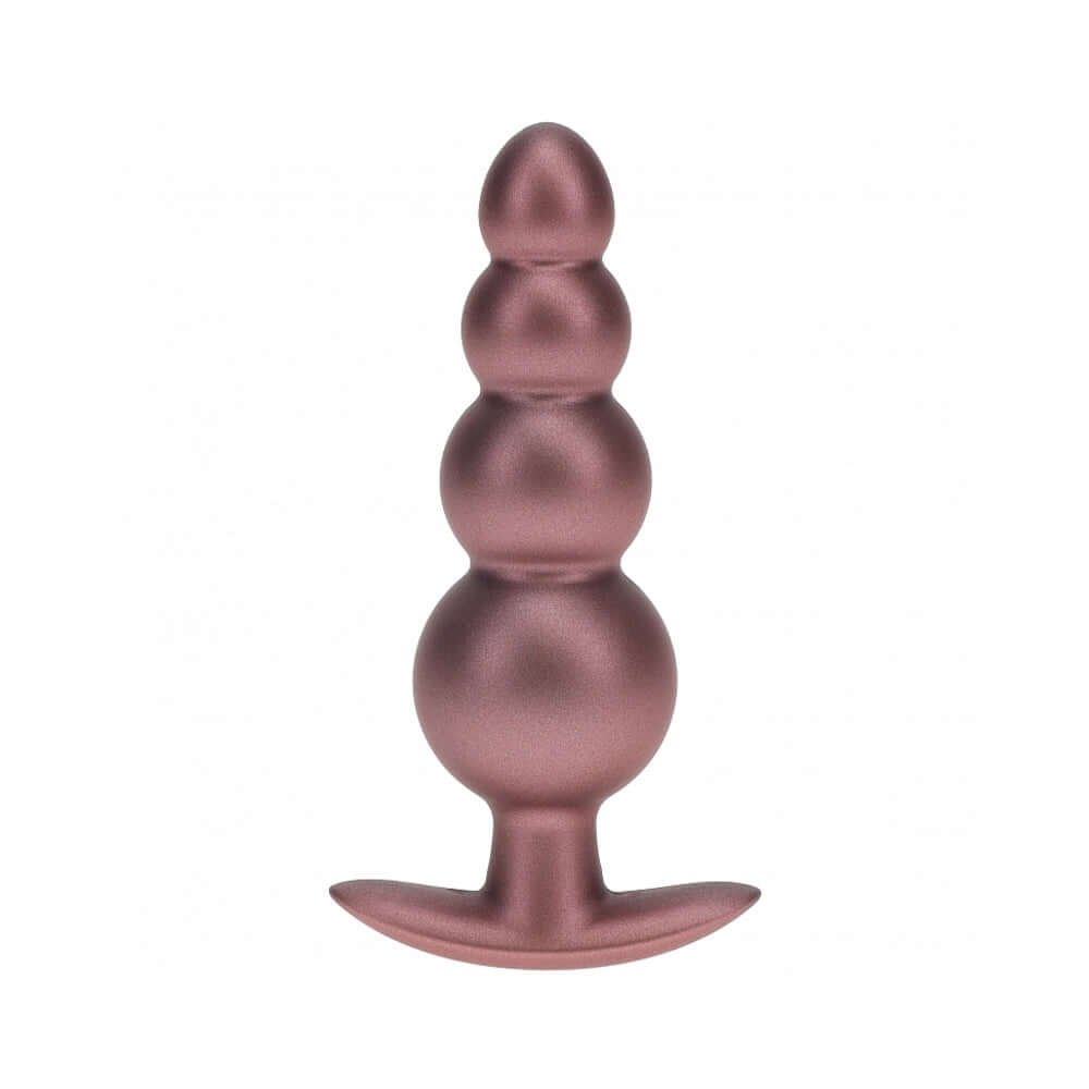 Ouch! Smooth Silicone Beaded Anal Plug 4.6 inches Rose Gold