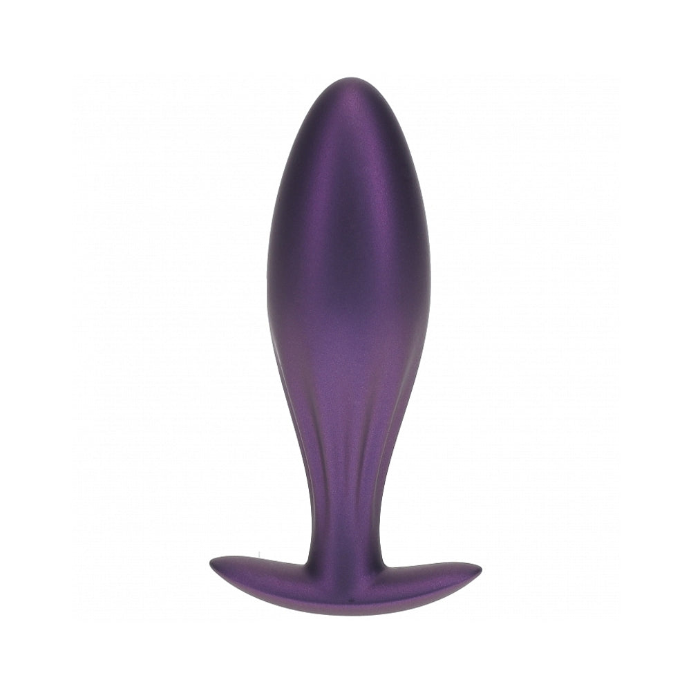 Ouch! Smooth Silicone Oval Anal Plug 4.6 inches Metallic Purple