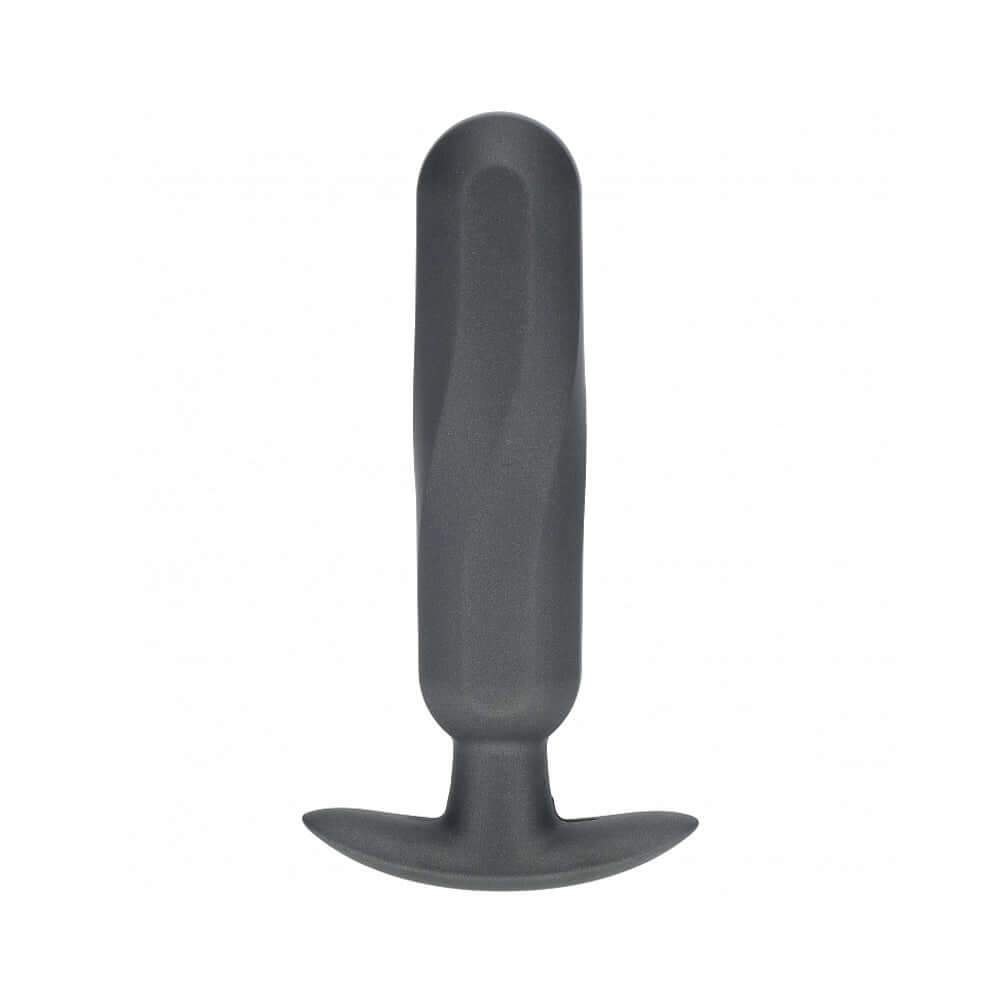 Ouch! Smooth Silicone Oblong Anal Plug 4.6 inches Gun Metal