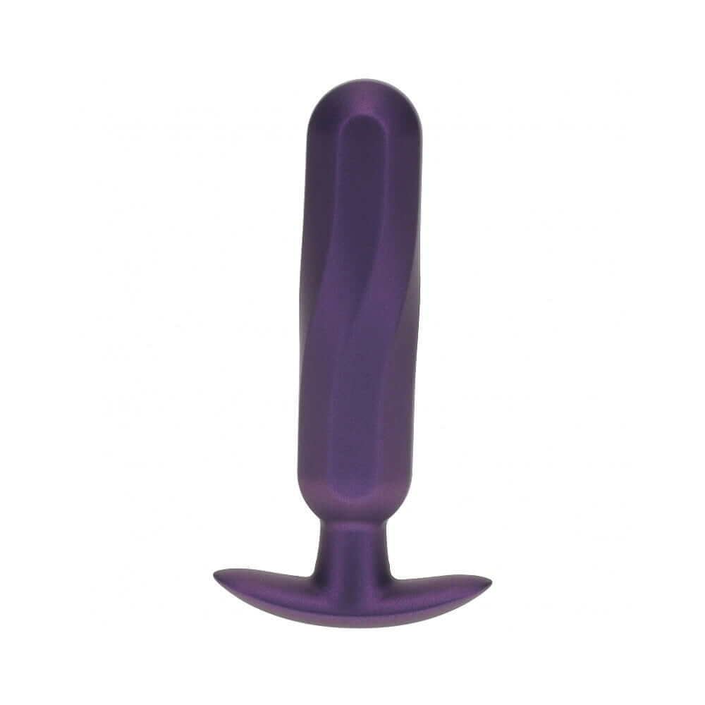 Ouch! Smooth Silicone Oblong Anal Plug 4.6 inches Metallic Purple