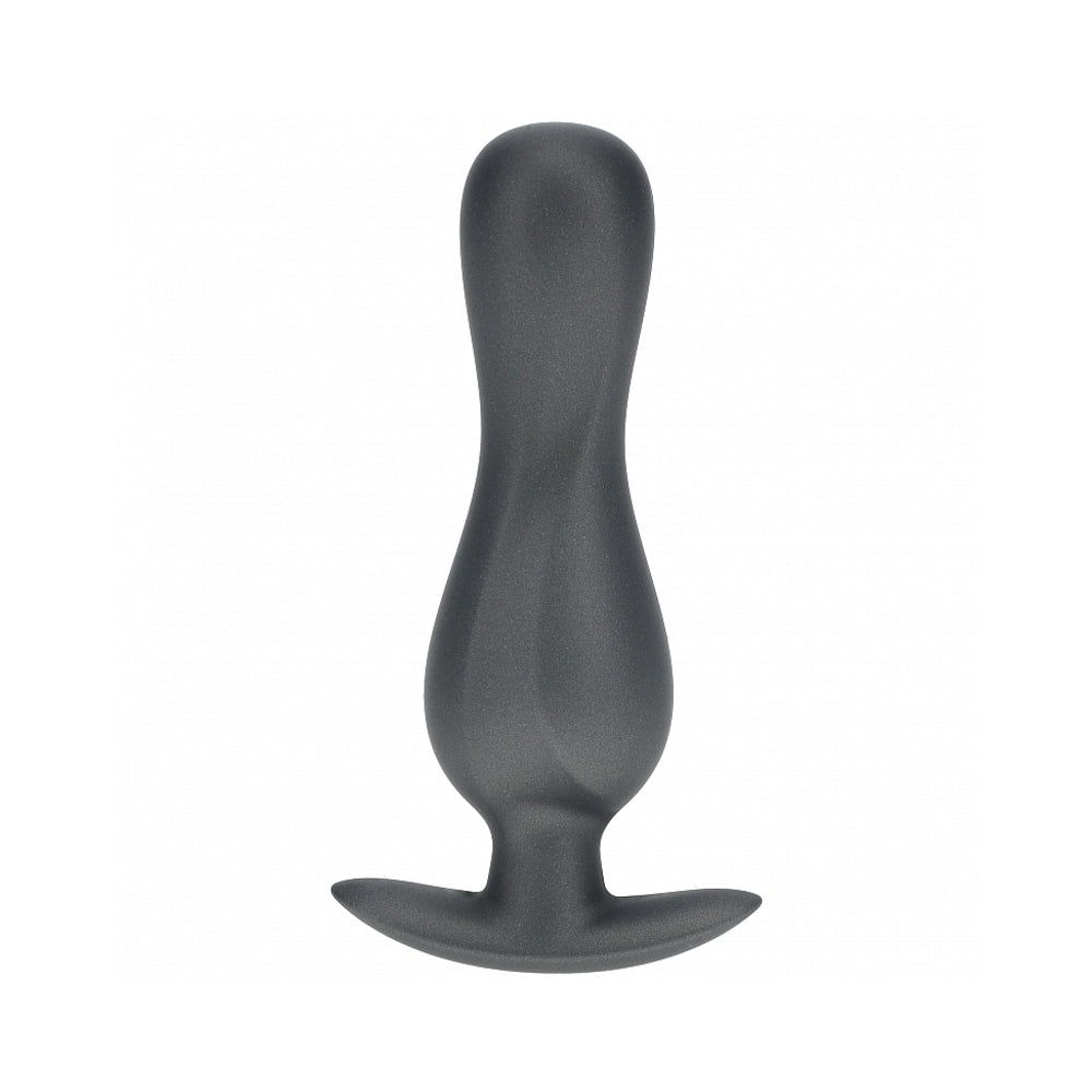 Ouch! Smooth Silicone Curvy Anal Plug 4.6 inches Gun Metal