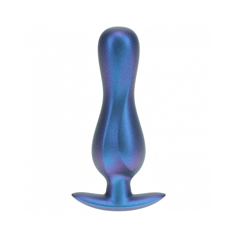 Ouch! Smooth Silicone Curvy Anal Plug 4.6 inches Metallic Blue