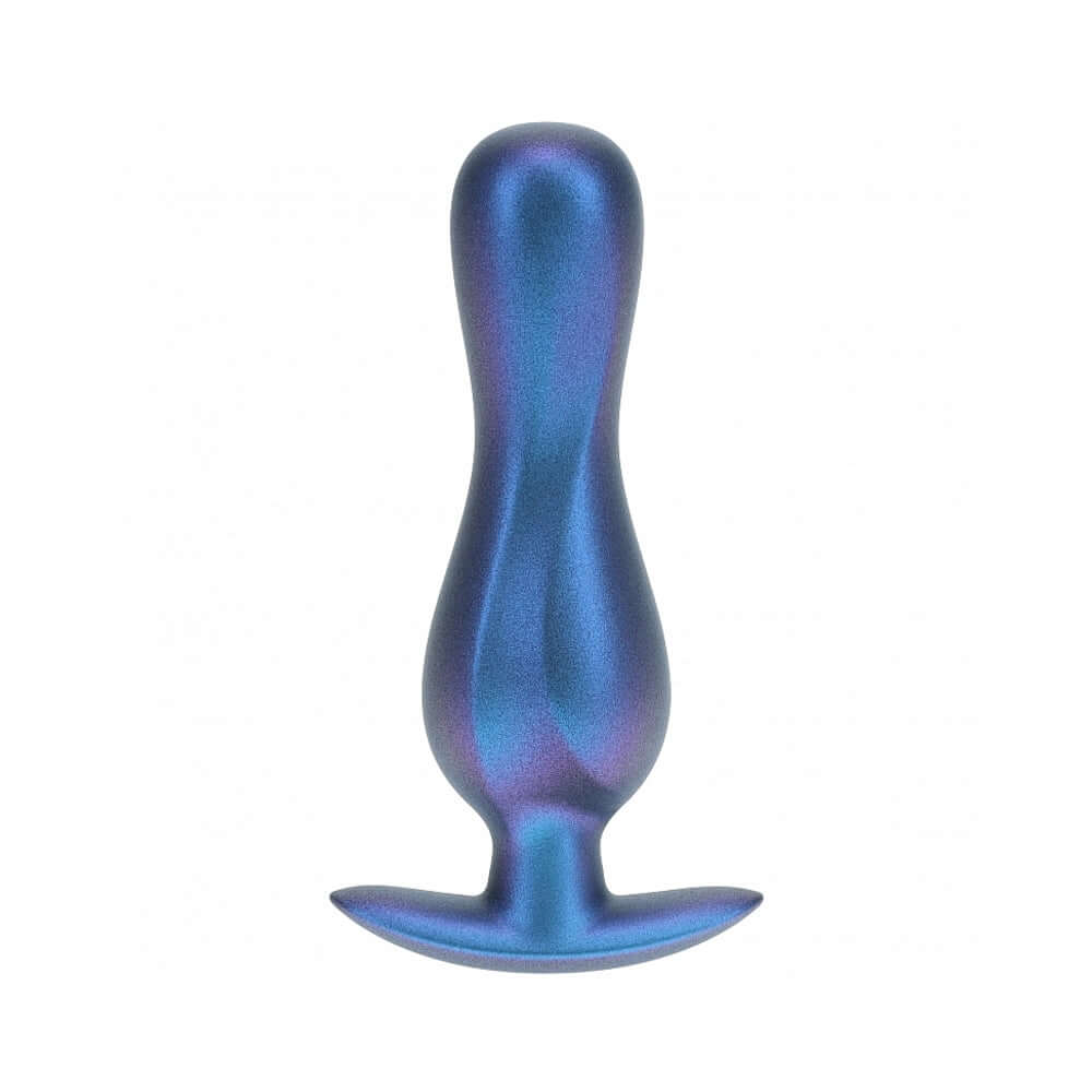 Ouch! Smooth Silicone Curvy Anal Plug 4.6 inches Metallic Blue
