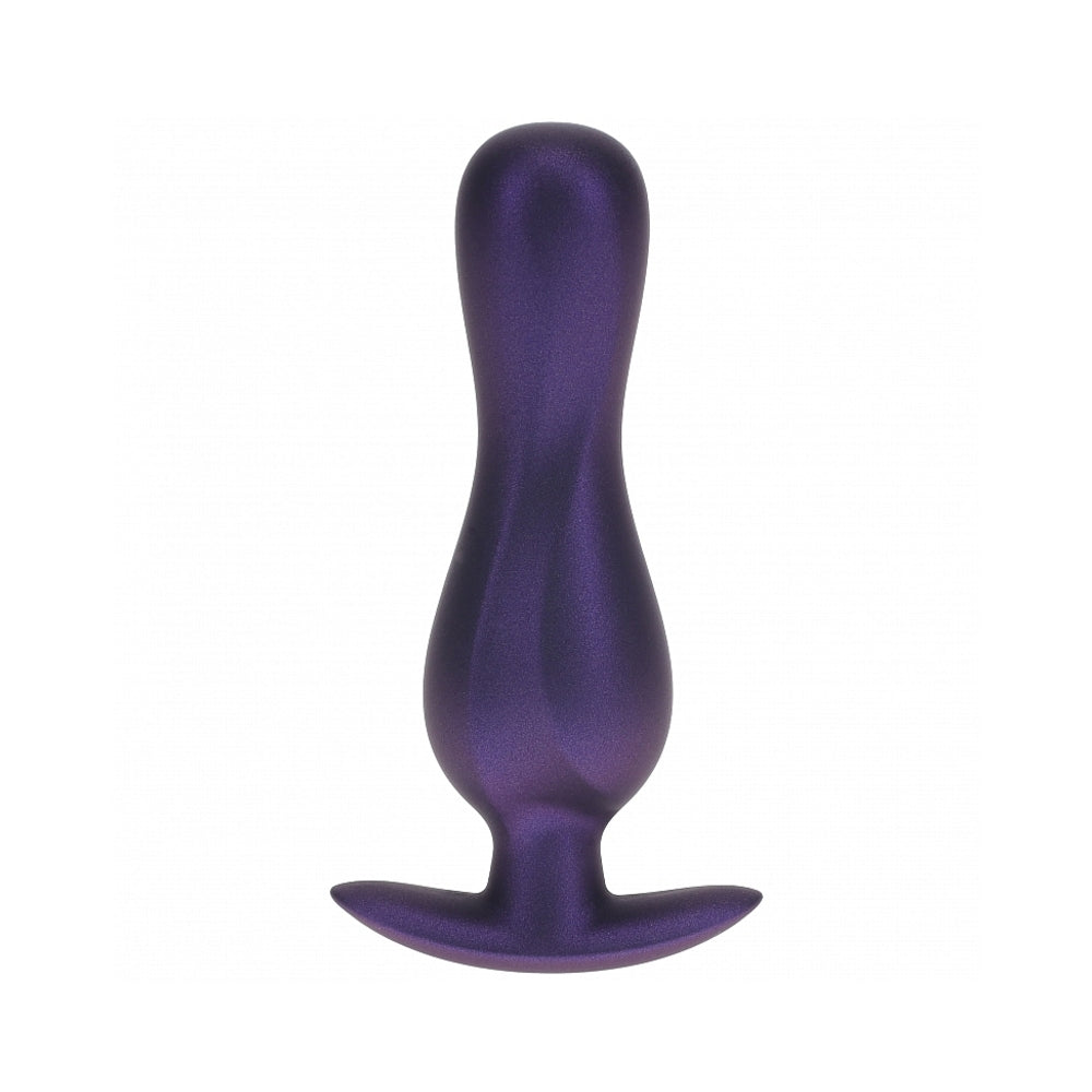 Ouch! Smooth Silicone Curvy Anal Plug 4.6 inches Metallic Purple