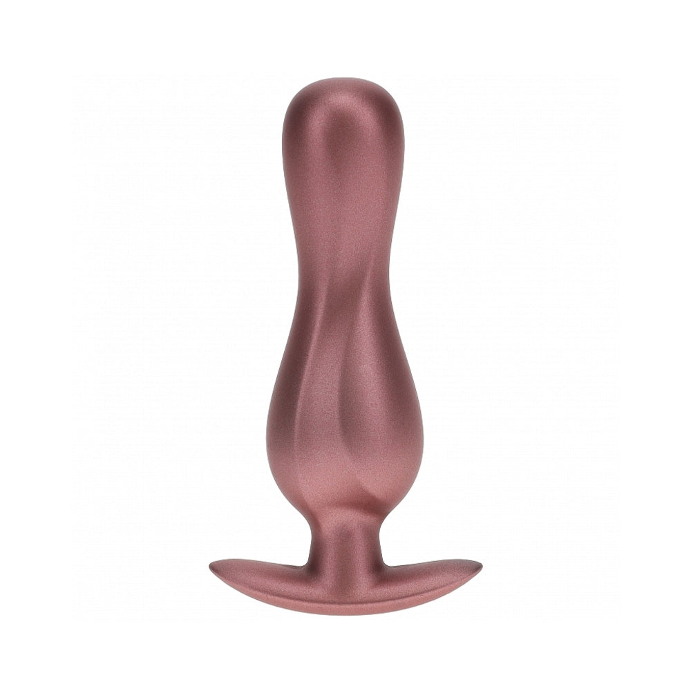 Ouch! Smooth Silicone Curvy Anal Plug 4.6 inches Rose Gold
