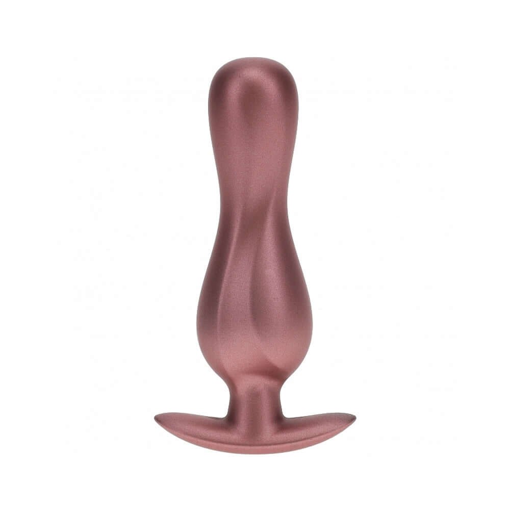 Ouch! Smooth Silicone Curvy Anal Plug 4.6 inches Rose Gold
