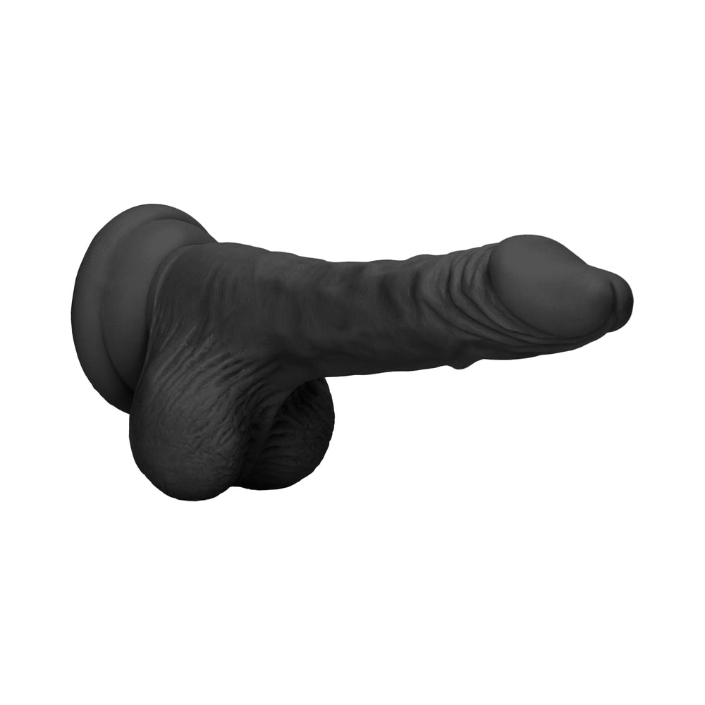 RealRock Realistic Dildo with Balls 7 inches Black