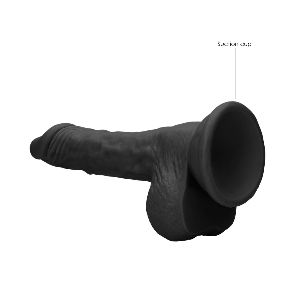 RealRock Realistic Dildo with Balls 7 inches Black