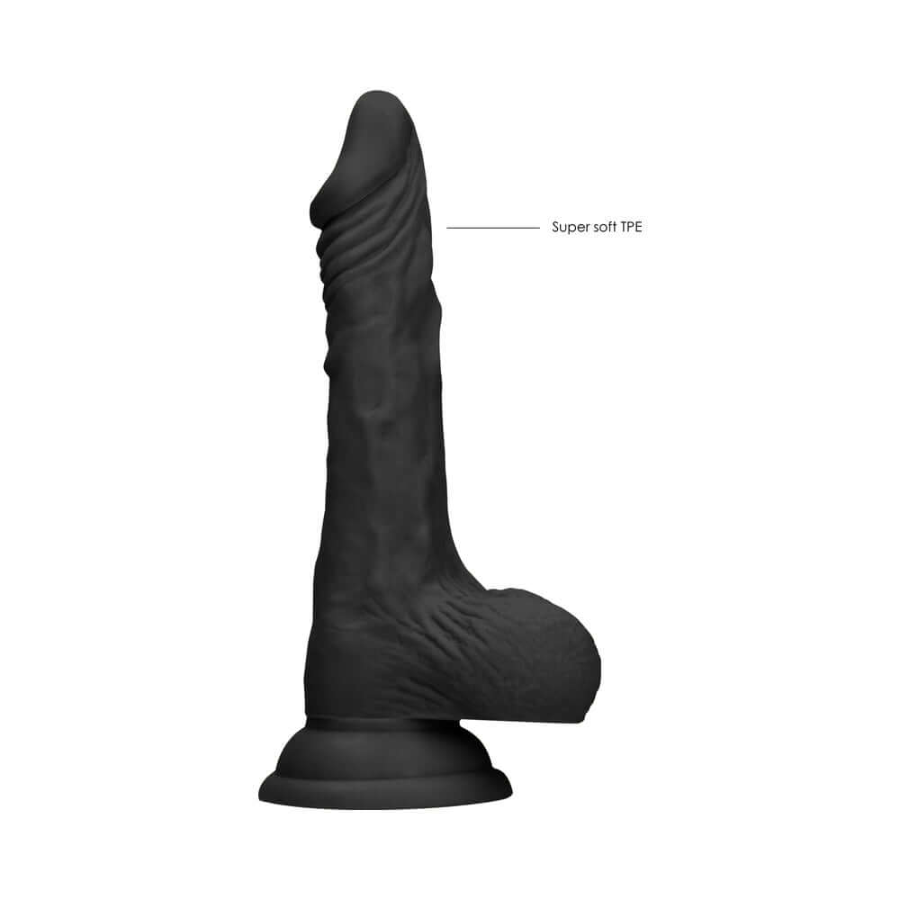 RealRock Realistic Dildo with Balls 7 inches Black