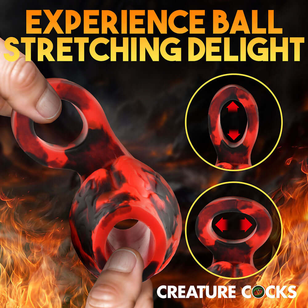 Creature Cocks Hell Hound Silicone Girth Enhancer with Ball Strap M