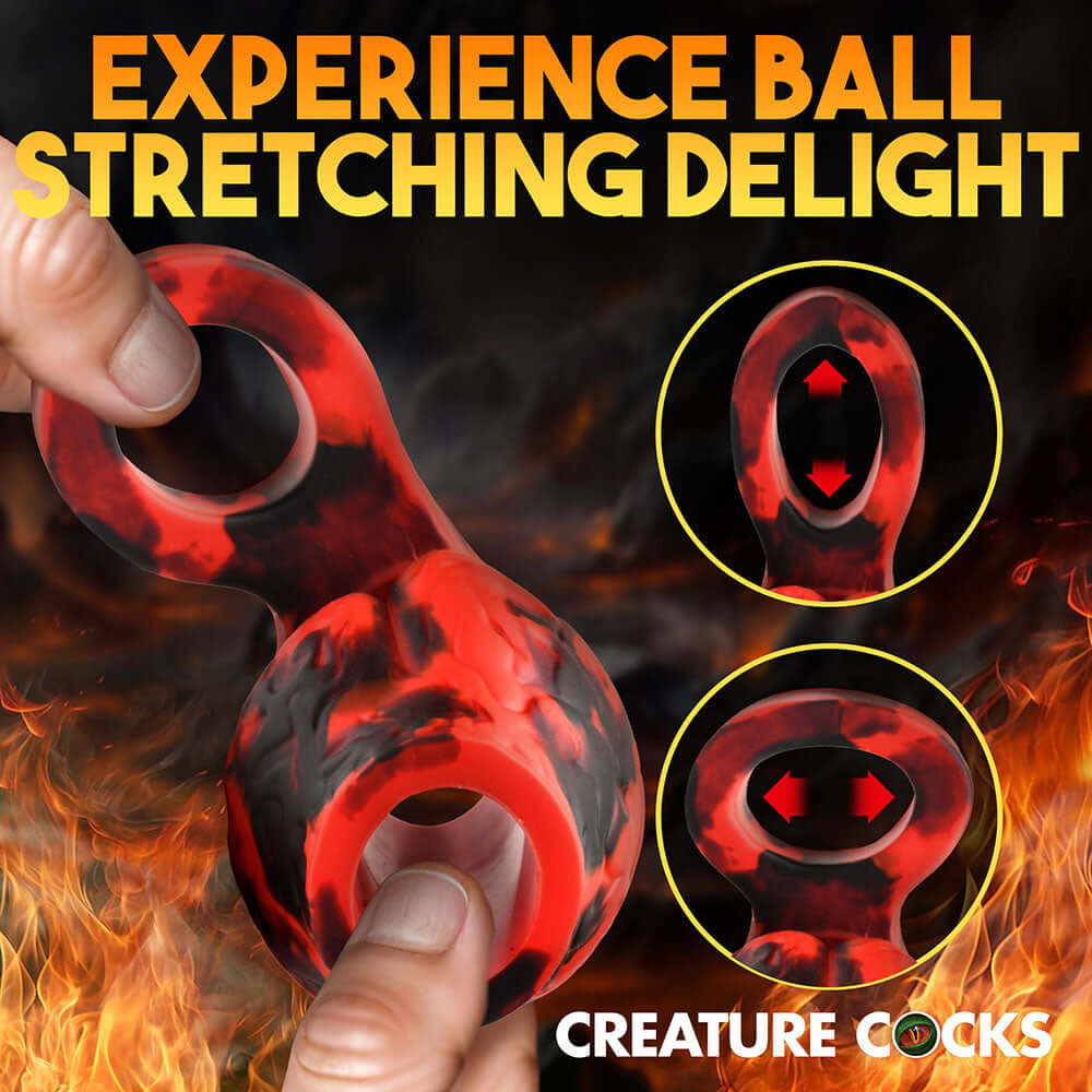 Creature Cocks Hell Hound Silicone Girth Enhancer with Ball Strap L