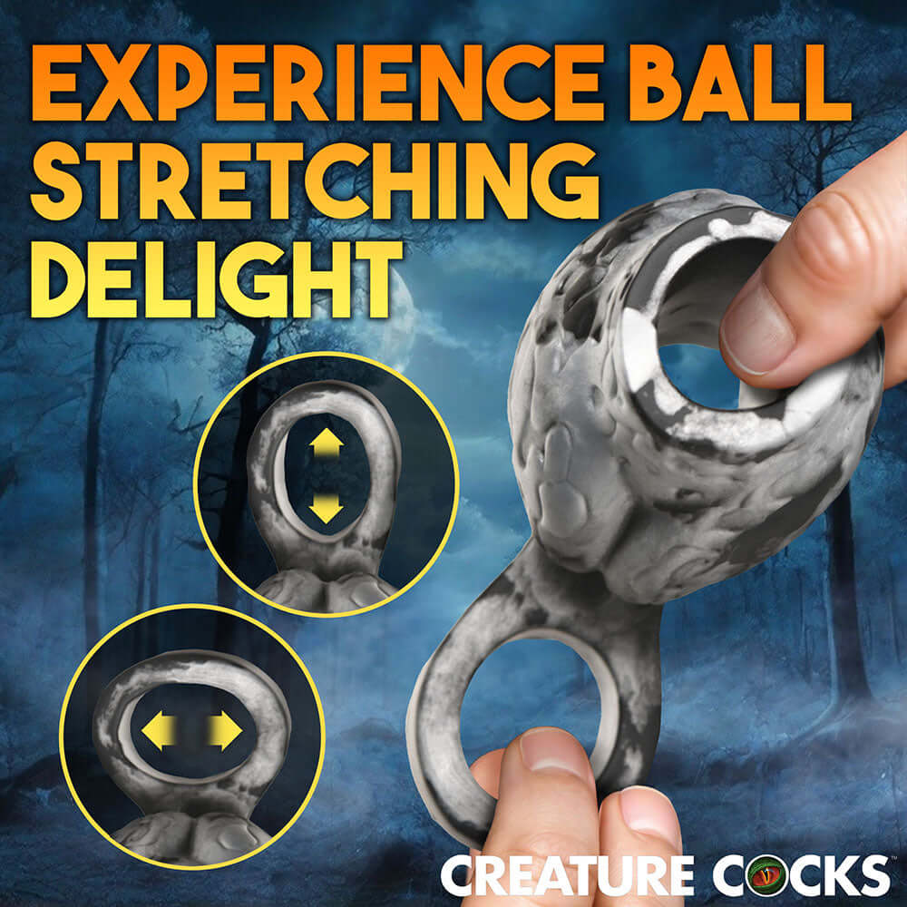 Creature Cocks Night Prowler Silicone Girth Enhancer with Ball Strap M