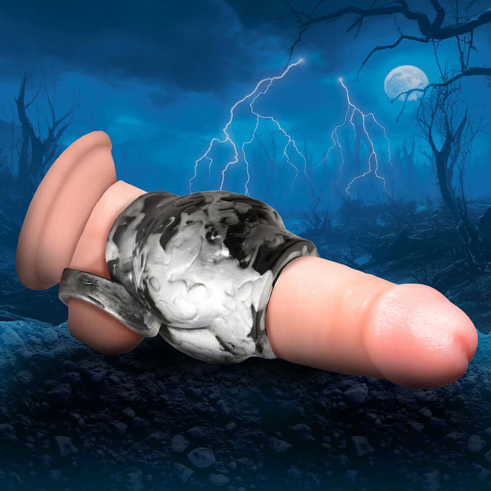 Creature Cocks Night Prowler Silicone Girth Enhancer with Ball Strap L