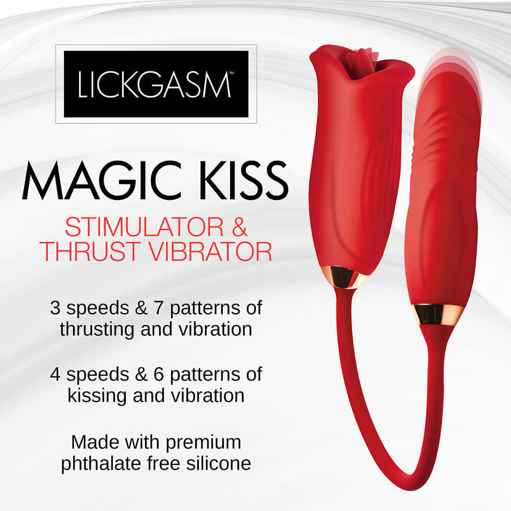 Lickgasm Magic Kiss Kissing Clitoral Stimulator with Thrusting Vibrator