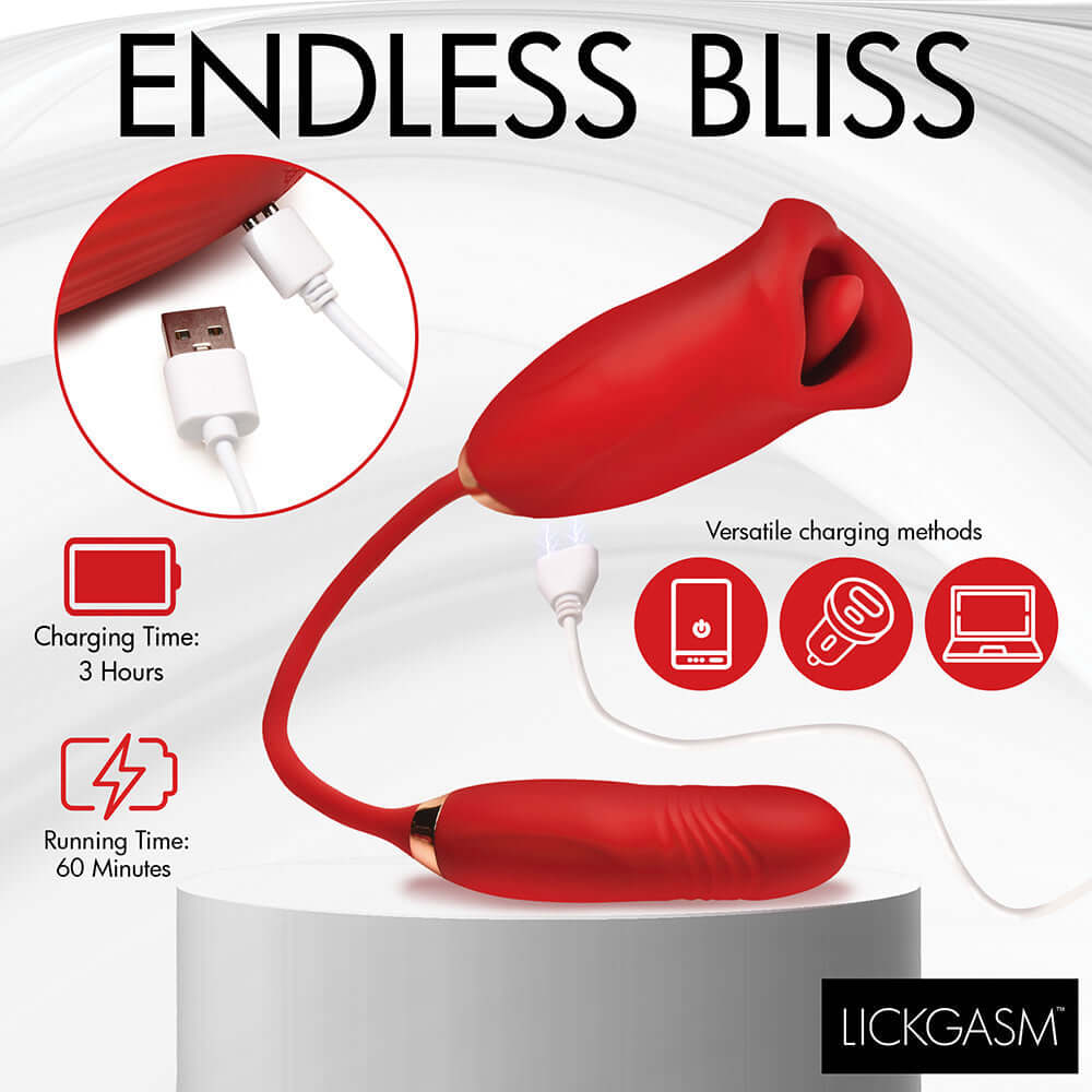 Lickgasm Magic Kiss Kissing Clitoral Stimulator with Thrusting Vibrator