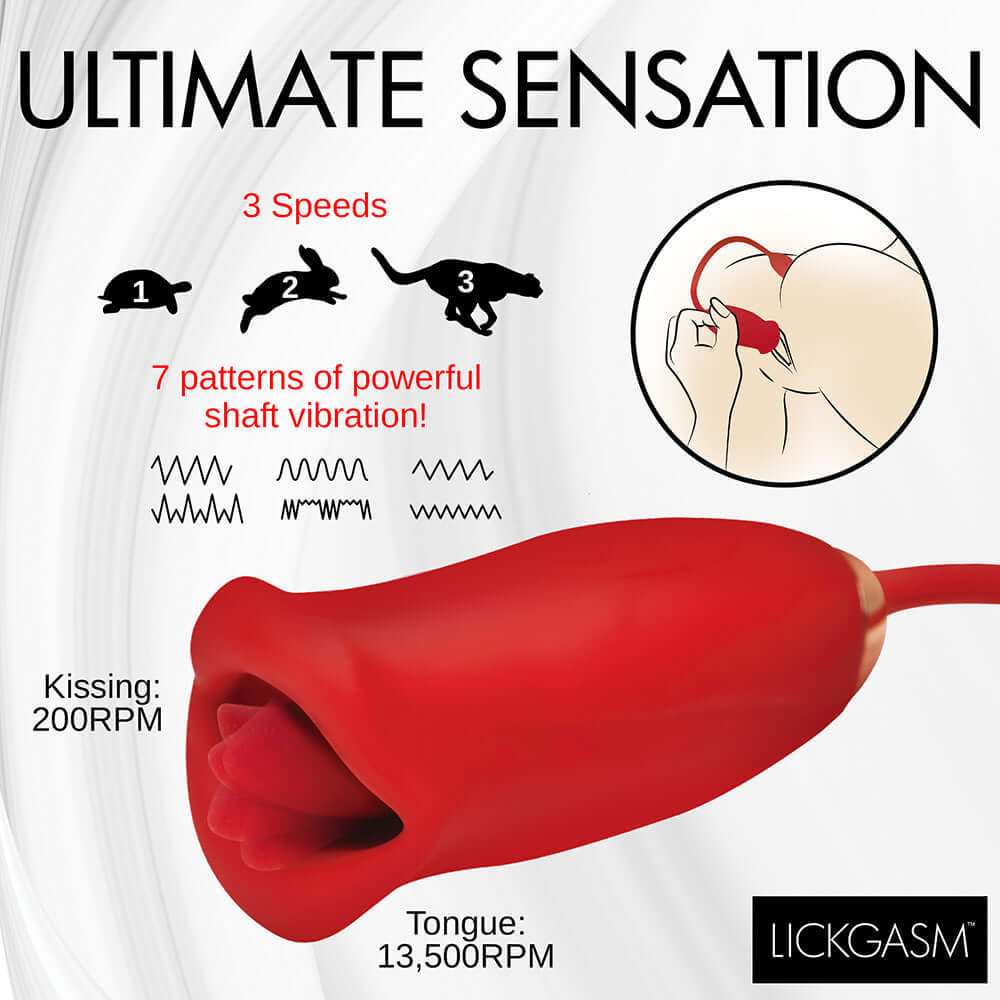 Lickgasm Magic Kiss Kissing Clitoral Stimulator with Thrusting Vibrator