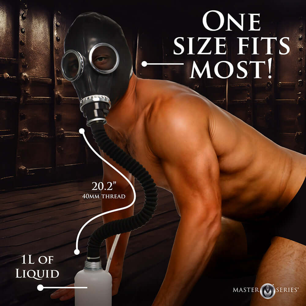 Master Series Rubber Gas Mask with Bottle