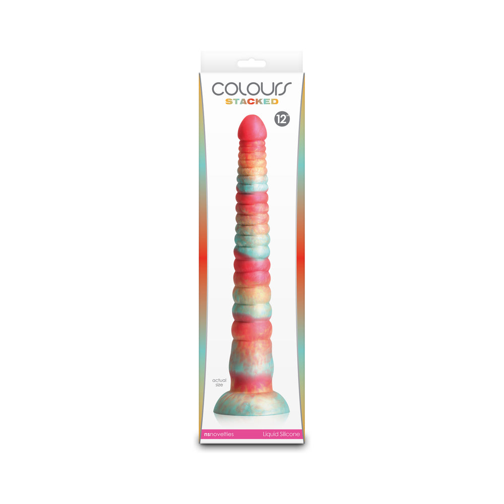Colours Stacked 12 inches Dildo Red/Gold