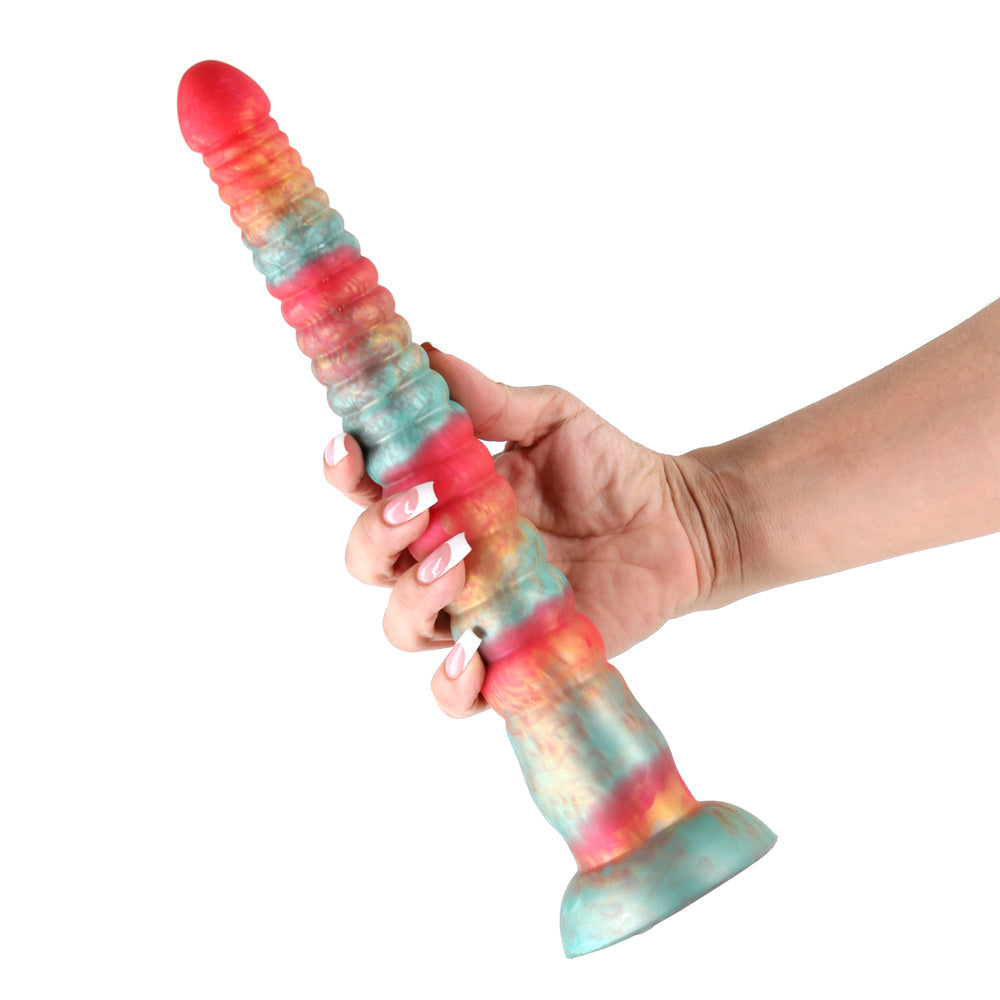 Colours Stacked 12 inches Dildo Red/Gold