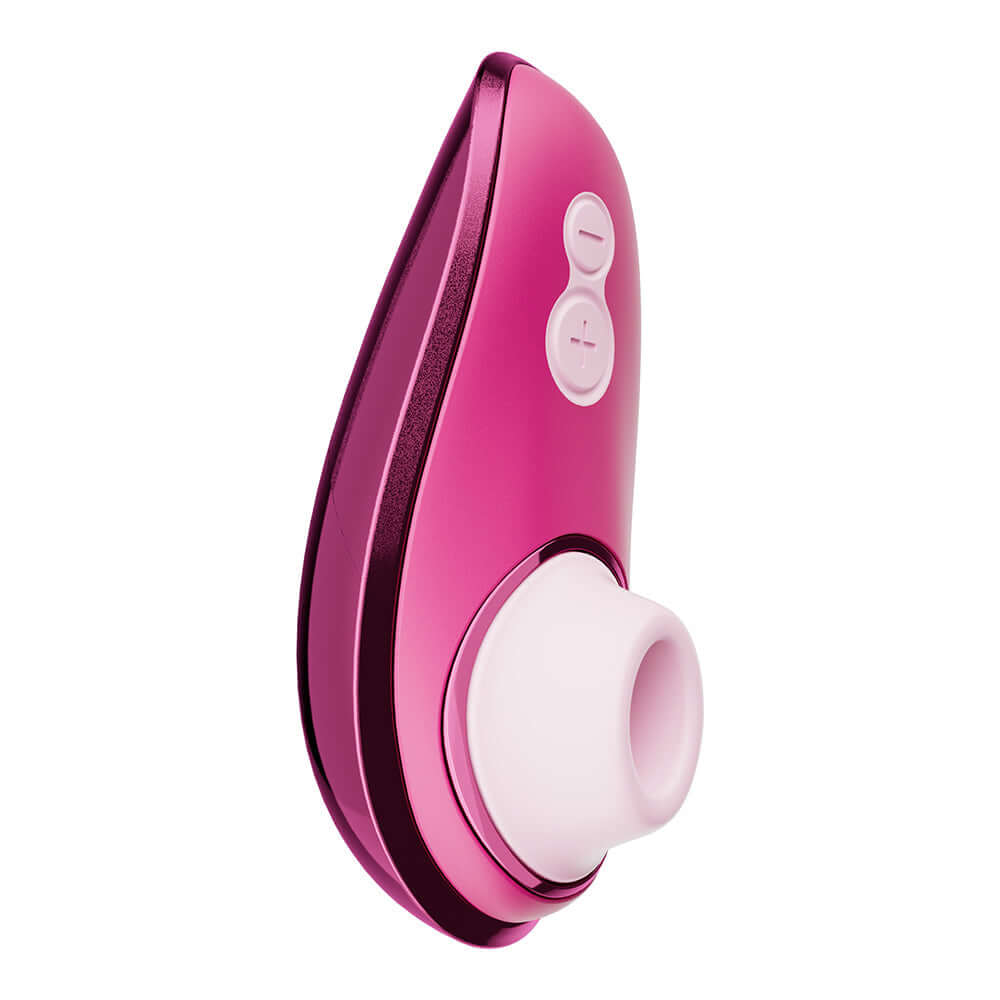 Womanizer x Iggy Azalea Liberty 2 Special Edition Metal Pink clitoral stimulator in vibrant metallic pink.