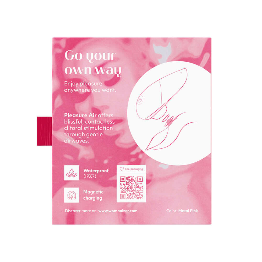 Womanizer x Iggy Azalea Liberty 2 Special Edition Metal Pink packaging showcasing its features and vibrant design.