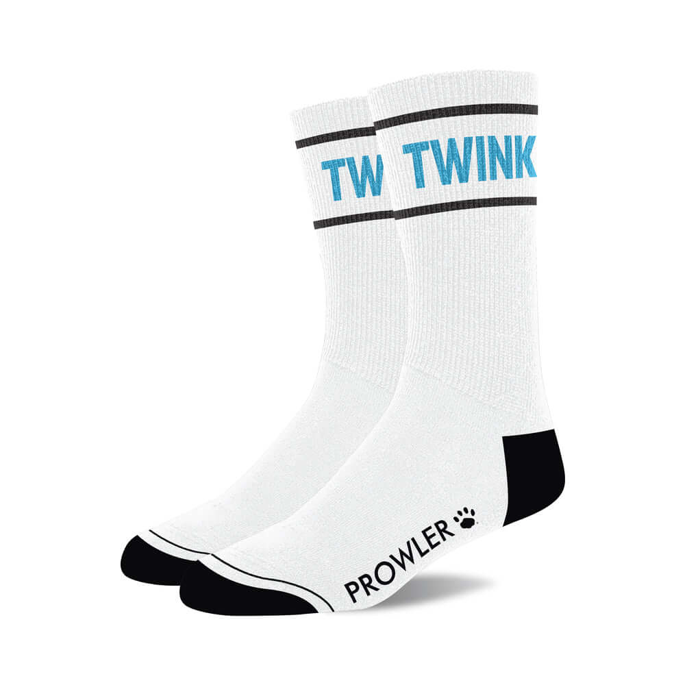 Prowler RED Twink Socks with white base, black toe, and vibrant TWINK print for bold style.