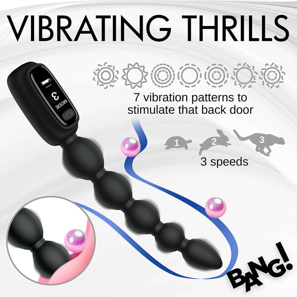 BANG! Digital Silicone Anal Beads Vibrator
