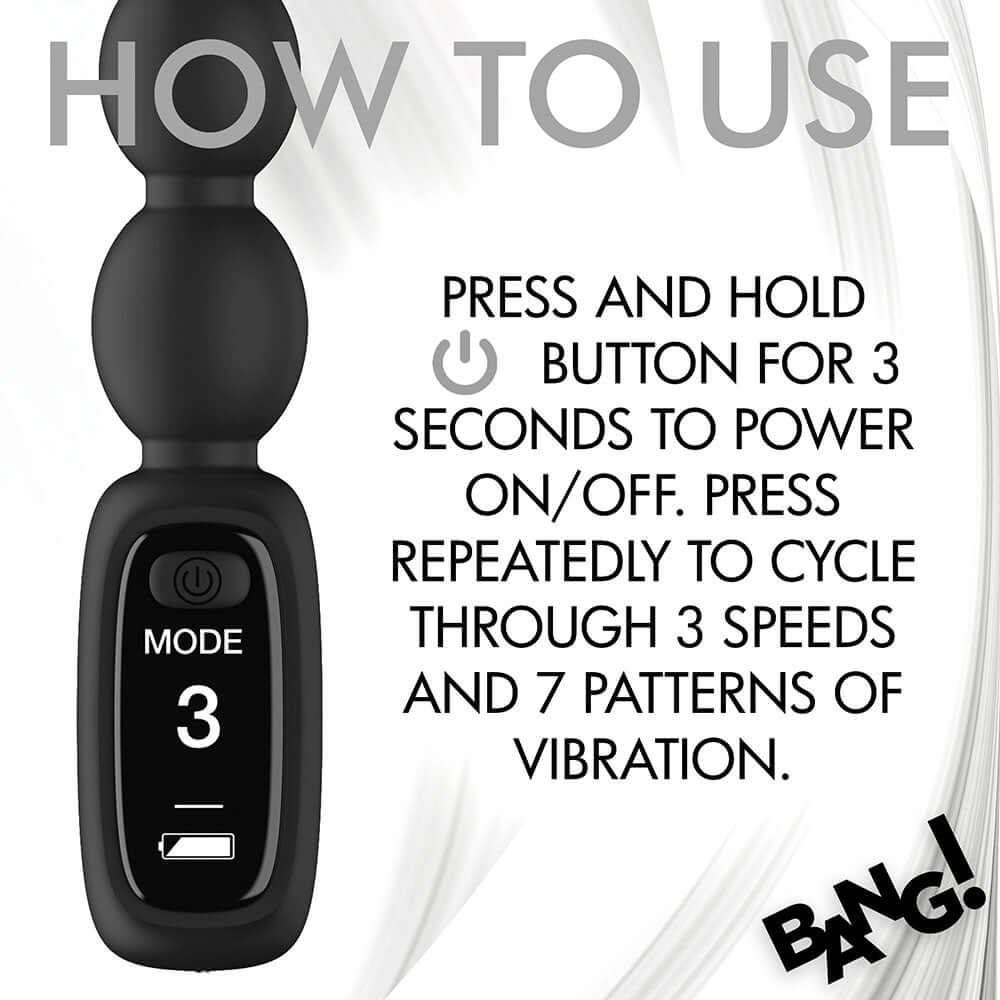 BANG! Digital Silicone Anal Beads Vibrator