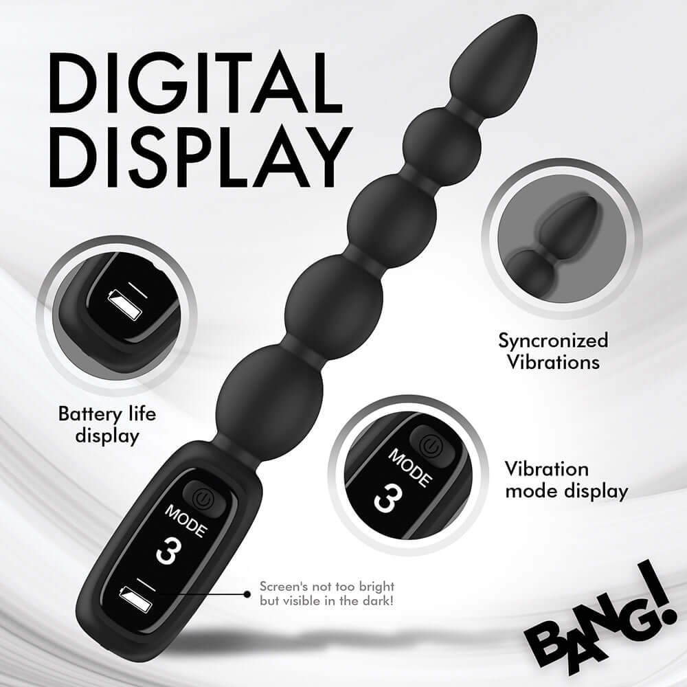 BANG! Digital Silicone Anal Beads Vibrator