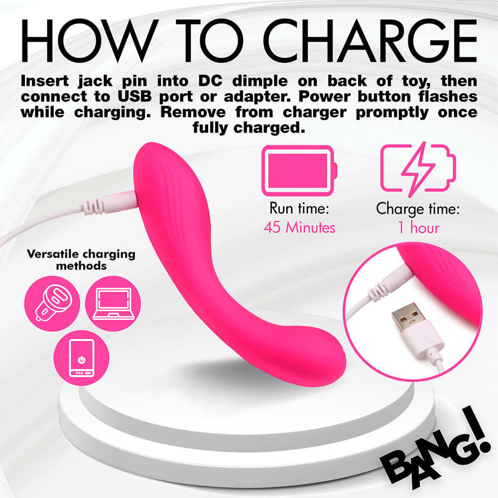 Bang! G-Spot Rechargeable Silicone Vibrator - Pink