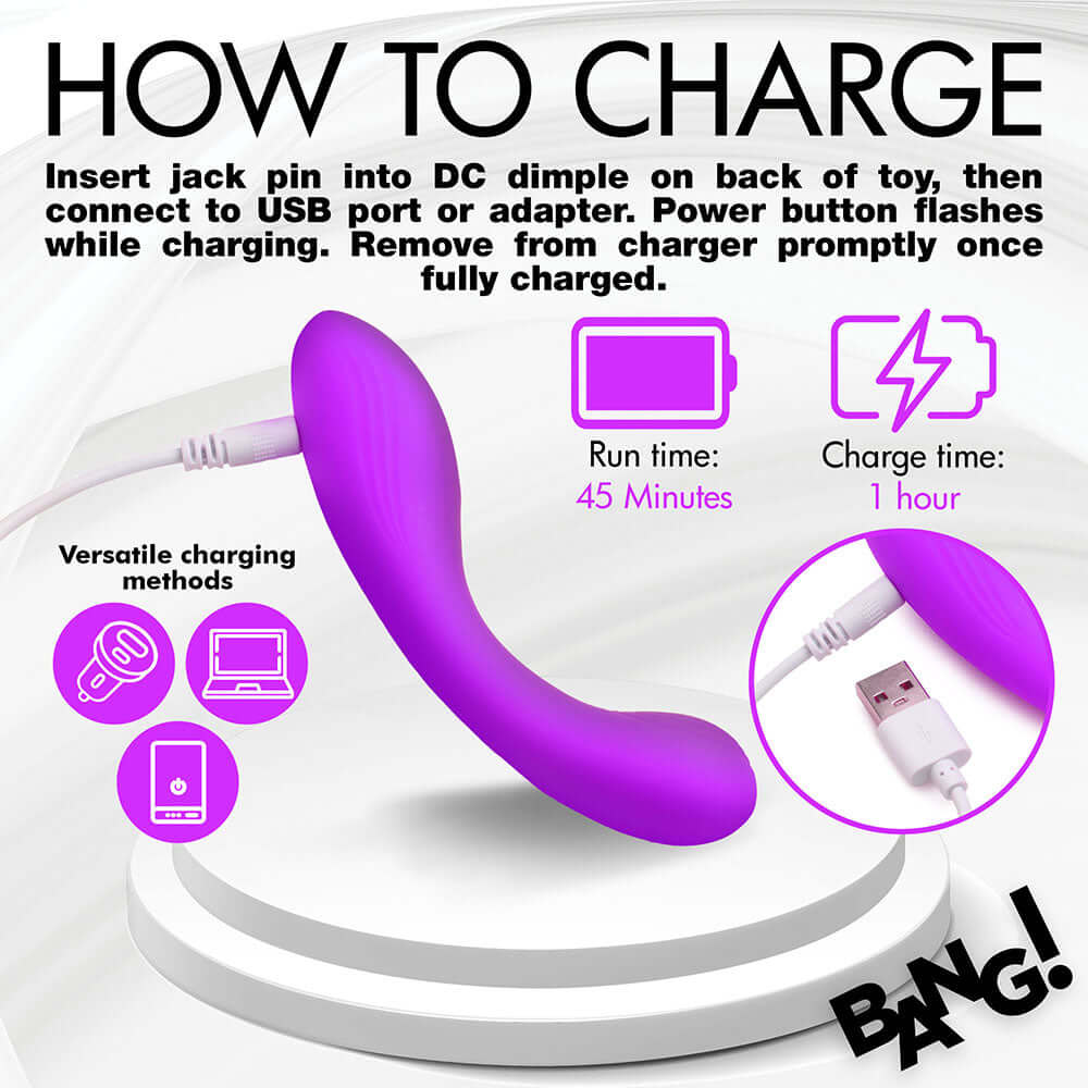 Bang! G-Spot Rechargeable Silicone Vibrator - Purple