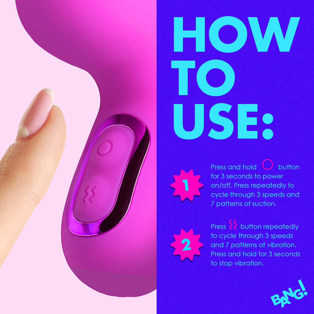 BANG! Mini Suction Rabbit Vibrator Purple