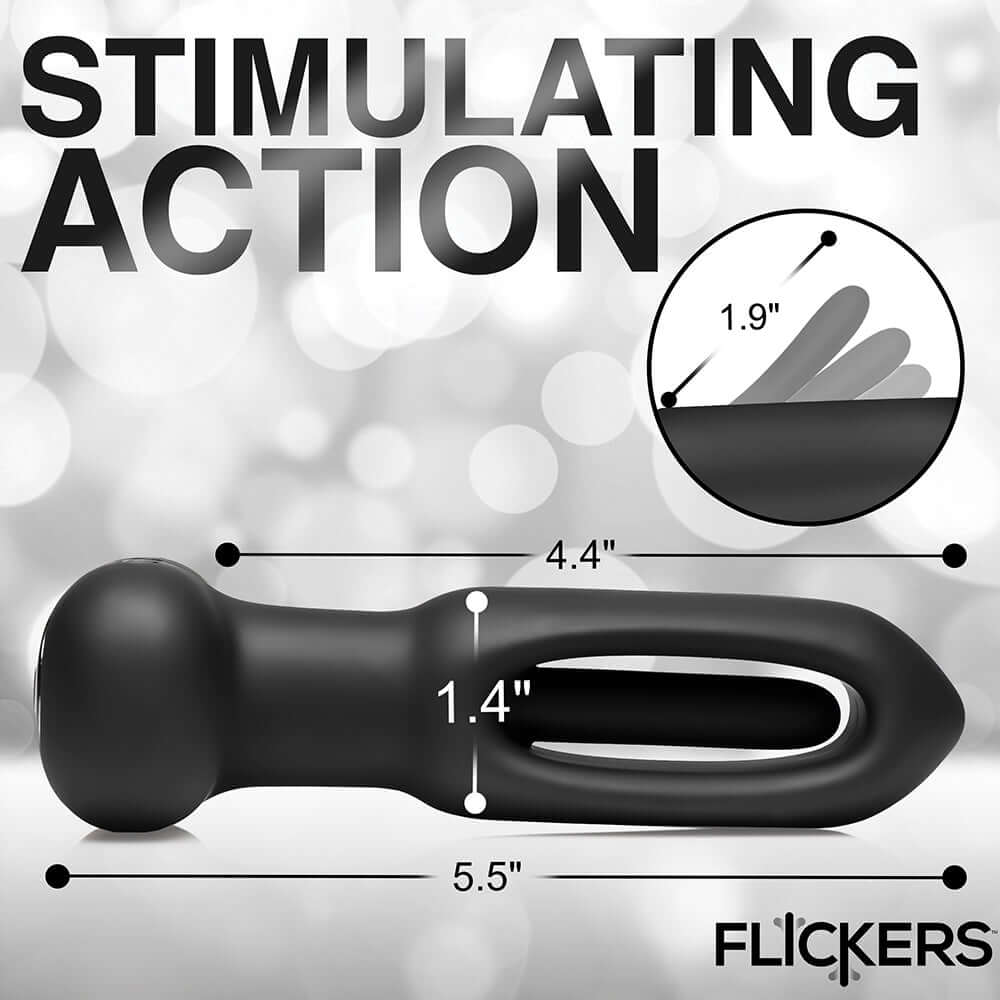 Flickers Bum Flick Flicking & Vibrating Silicone Butt Plug with Remote