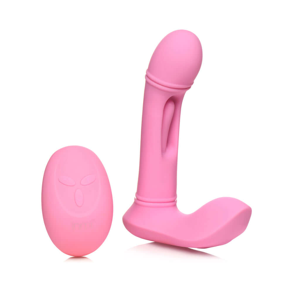 Flickers G-Flick Flicking G-Spot Rechargeable Silicone Vibrator with Remote Control - Pink