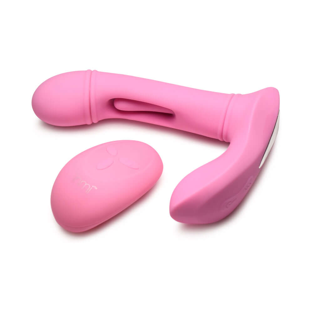 Flickers G-Flick Flicking G-Spot Rechargeable Silicone Vibrator with Remote Control - Pink