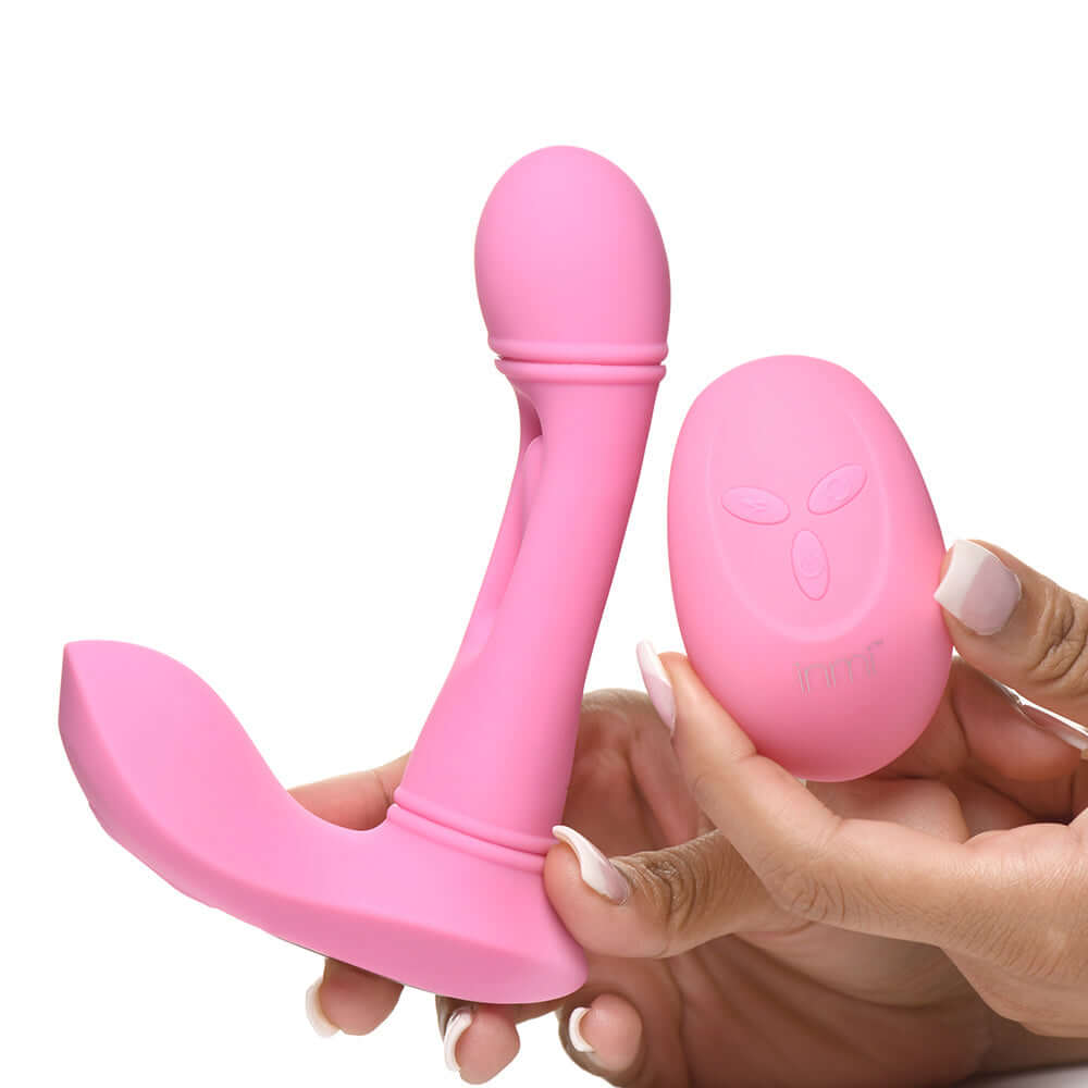 Flickers G-Flick Flicking G-Spot Rechargeable Silicone Vibrator with Remote Control - Pink