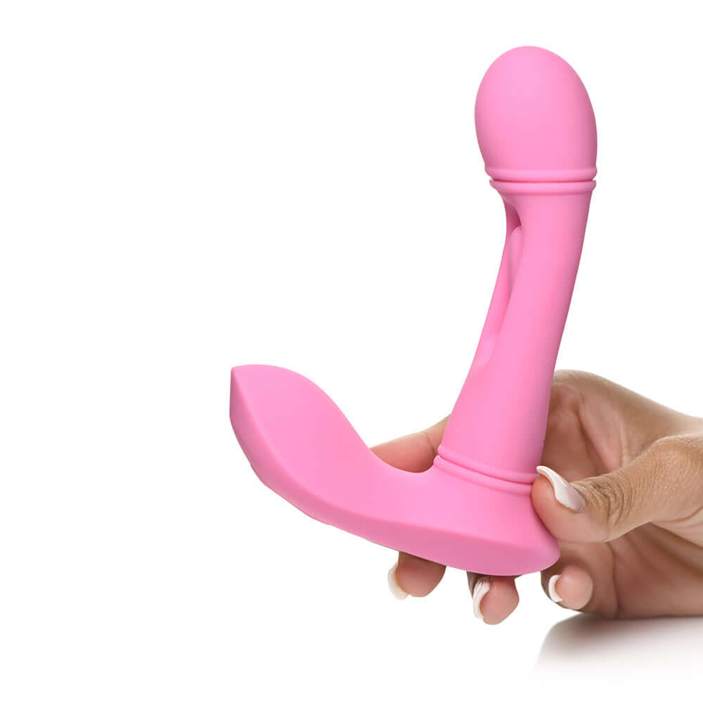 Flickers G-Flick Flicking G-Spot Rechargeable Silicone Vibrator with Remote Control - Pink