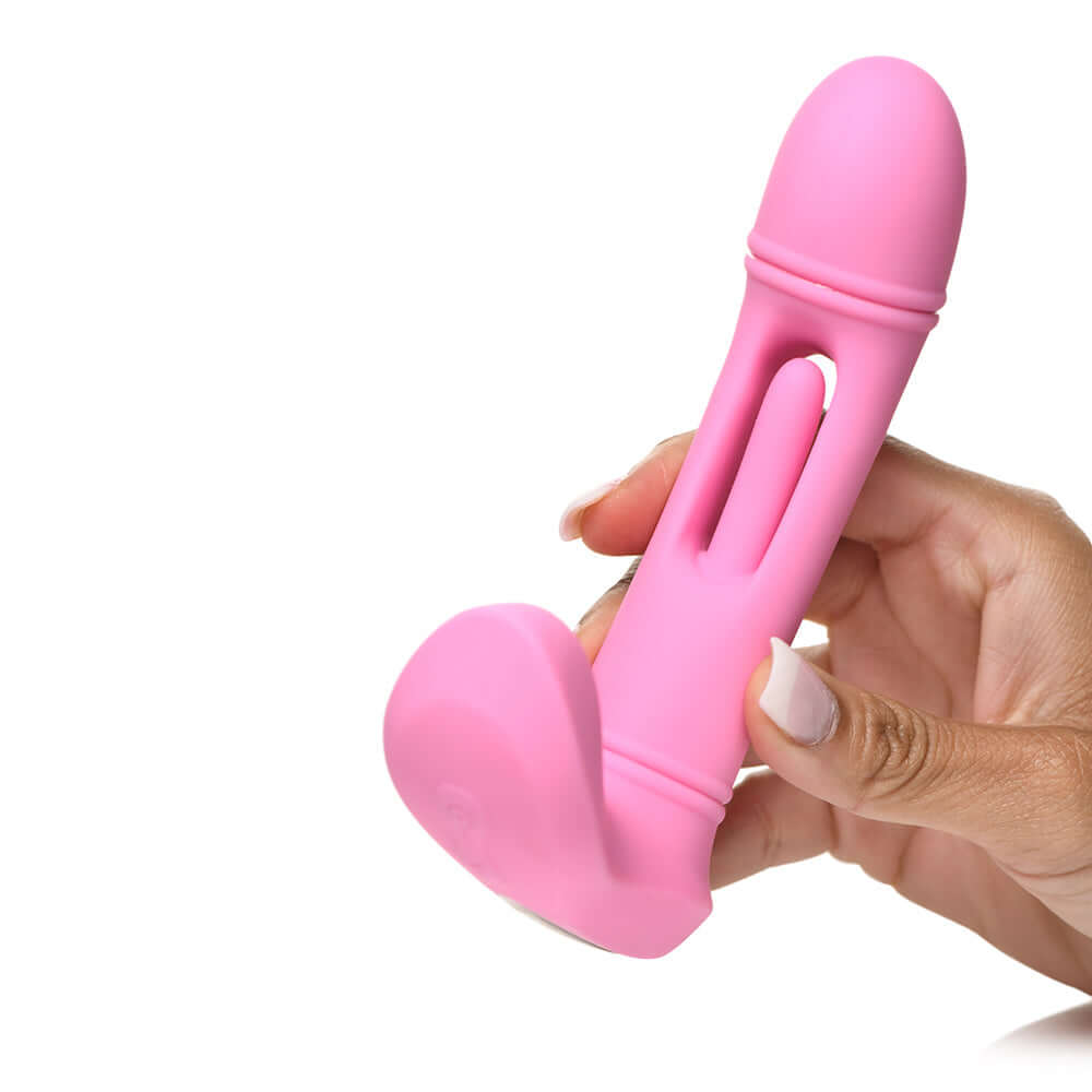Flickers G-Flick Flicking G-Spot Rechargeable Silicone Vibrator with Remote Control - Pink