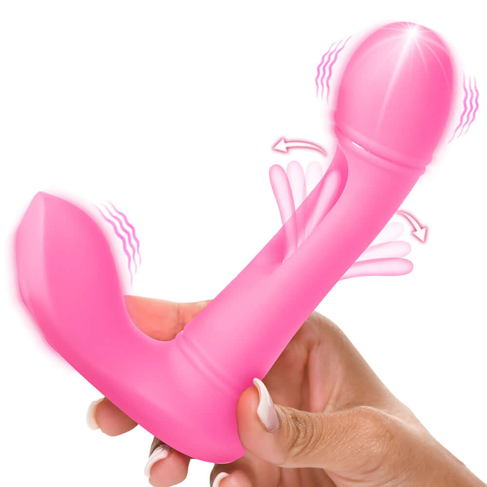 Flickers G-Flick Flicking G-Spot Rechargeable Silicone Vibrator with Remote Control - Pink