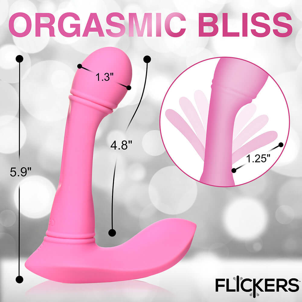 Flickers G-Flick Flicking G-Spot Rechargeable Silicone Vibrator with Remote Control - Pink