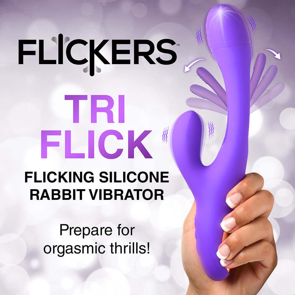 Flickers Tri-Flick Flicking Silicone Rabbit Vibrator