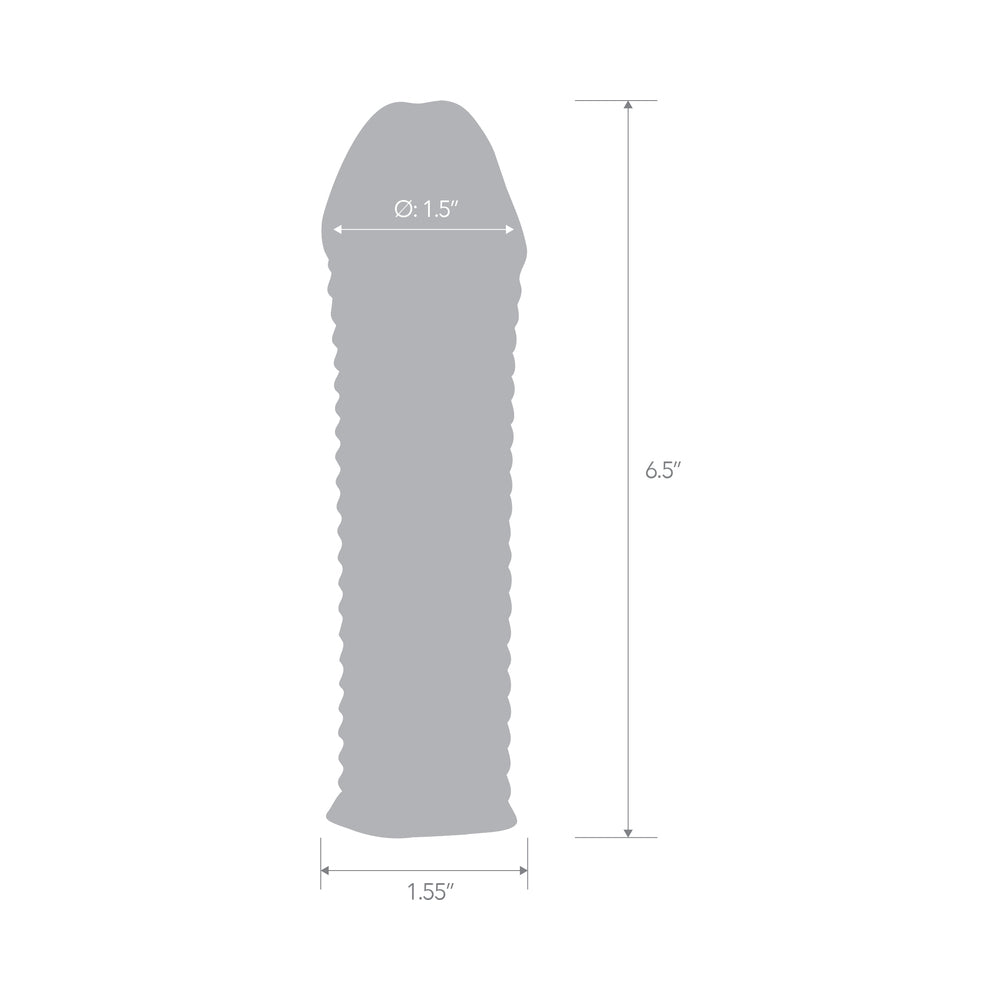 Blue Line 6.5 inches Clear Textured Penis Enhancing Sleeve Extension