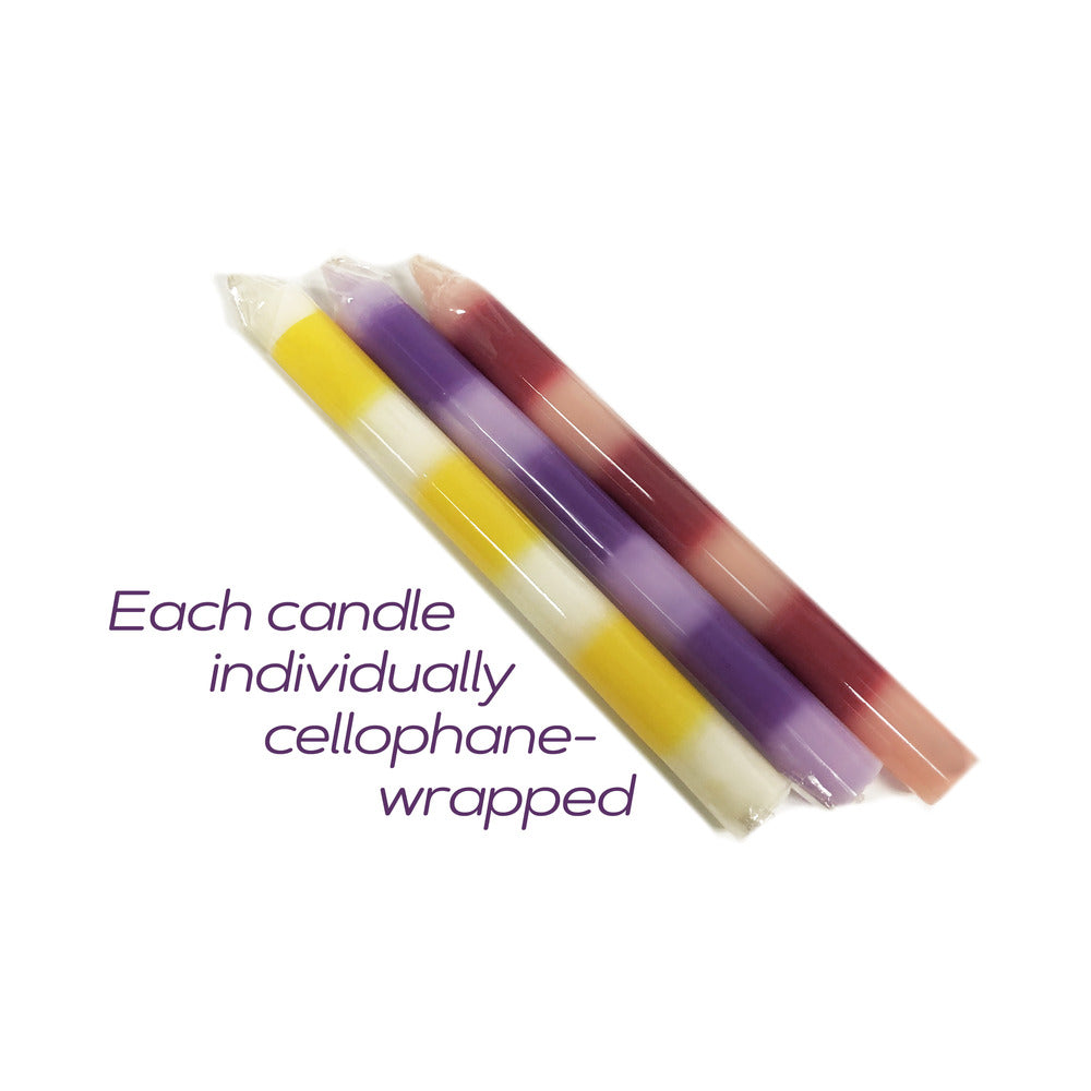 The 9's Make Me Melt Sensual Warm Drip Candles 3pk Stripes Pastellines
