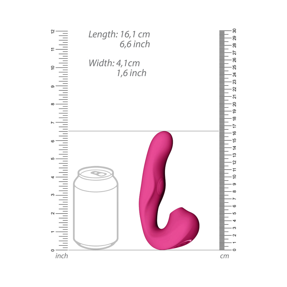 VIVE ZAKI Rechargeable Silicone Airwave Pulse Wave Vibrating G-Spot Vibrator Pink